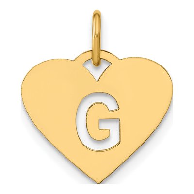 Gold-Plated Sterling Silver Heart Letter G Charm