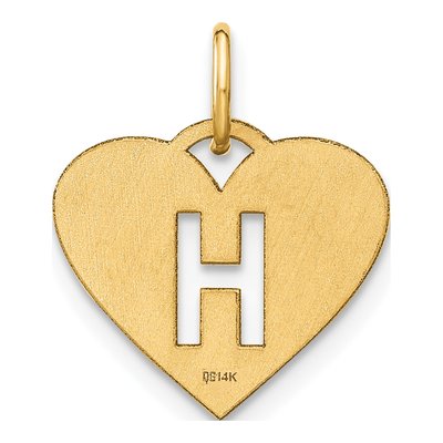 Gold-Plated Sterling Silver Heart Letter H Charm – view 3