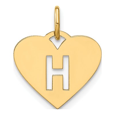 Gold-Plated Sterling Silver Heart Letter H Charm