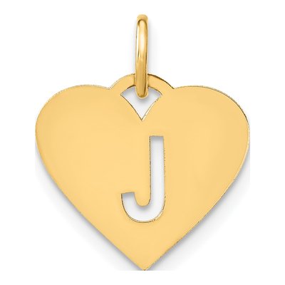 Gold-Plated Sterling Silver Heart Letter J Charm