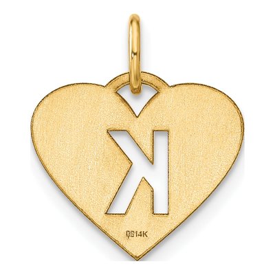 Gold-Plated Sterling Silver Heart Letter K Charm – view 4