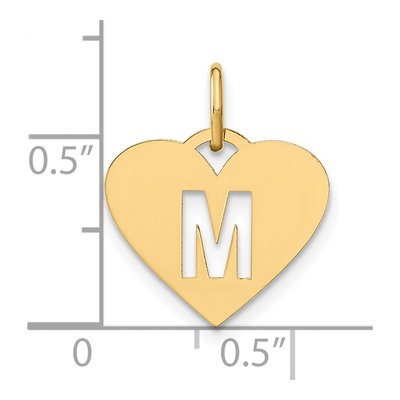 Gold-Plated Sterling Silver Heart Letter M Charm – view 5
