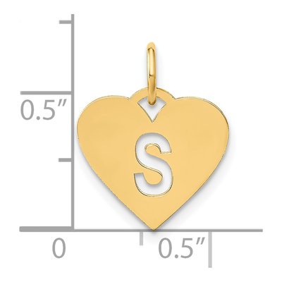 Gold-Plated Sterling Silver Heart Letter S Charm – view 5