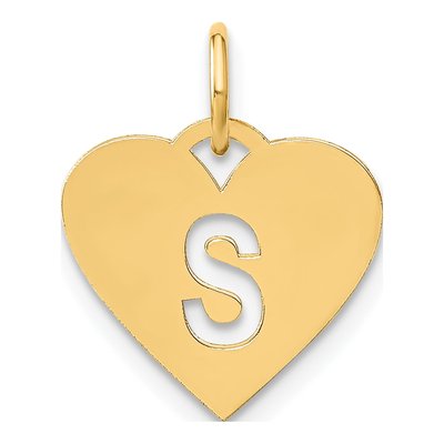 Gold-Plated Sterling Silver Heart Letter S Charm