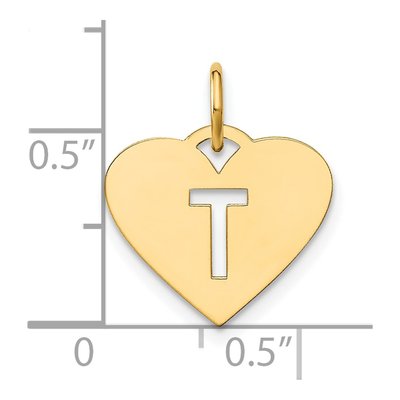 Gold-Plated Sterling Silver Heart Letter T Charm – view 5
