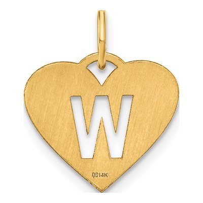 Gold-Plated Sterling Silver Heart Letter W Charm – view 4