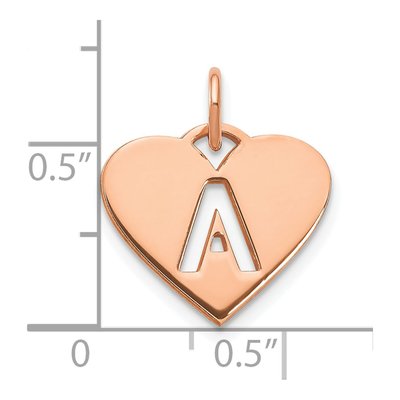 Rose Gold-Plated Sterling Silver Heart Letter A Charm – view 4