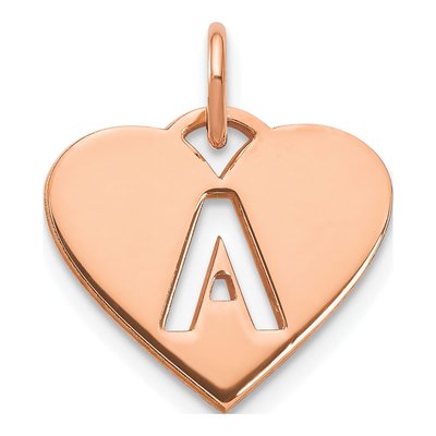 Rose Gold-Plated Sterling Silver Heart Letter A Charm