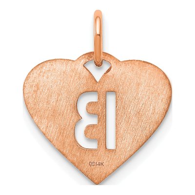 Rose Gold-Plated Sterling Silver Heart Letter B Charm – view 3