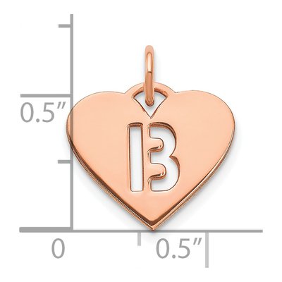 Rose Gold-Plated Sterling Silver Heart Letter B Charm – view 4