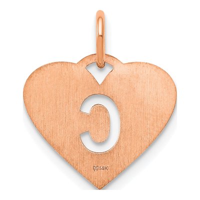 Rose Gold-Plated Sterling Silver Heart Letter C Charm – view 3
