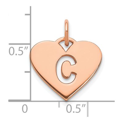 Rose Gold-Plated Sterling Silver Heart Letter C Charm – view 4