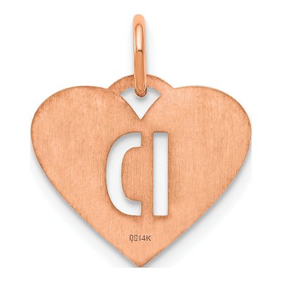 Rose Gold-Plated Sterling Silver Heart Letter D Charm – view 3