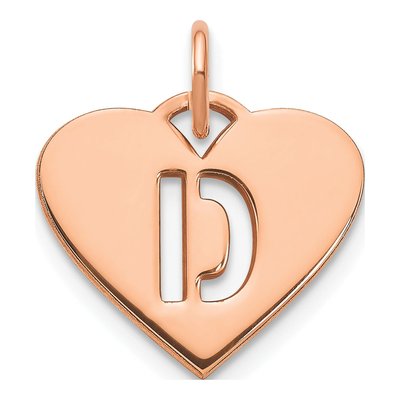 Rose Gold-Plated Sterling Silver Heart Letter D Charm
