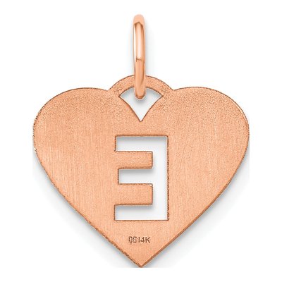 Rose Gold-Plated Sterling Silver Heart Letter E Charm – view 3
