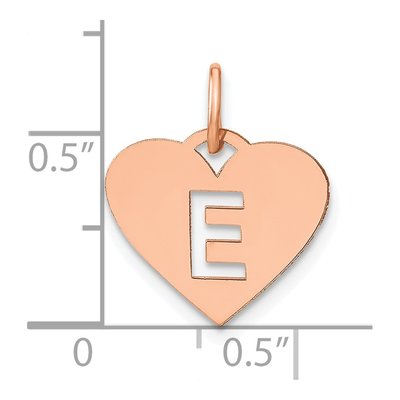 Rose Gold-Plated Sterling Silver Heart Letter E Charm – view 4
