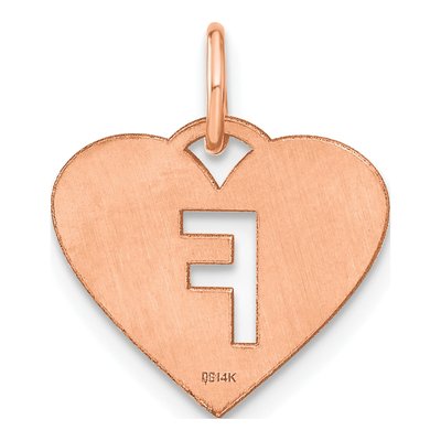Rose Gold-Plated Sterling Silver Heart Letter F Charm – view 3