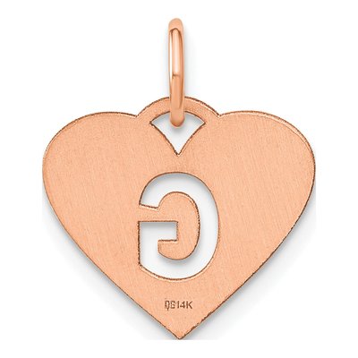 Rose Gold-Plated Sterling Silver Heart Letter G Charm – view 3