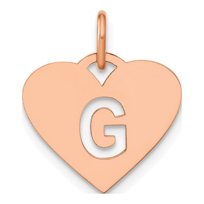 Rose Gold-Plated Sterling Silver Heart Letter G Charm