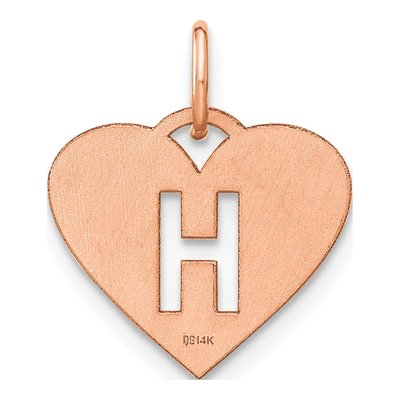 Rose Gold-Plated Sterling Silver Heart Letter H Charm – view 3