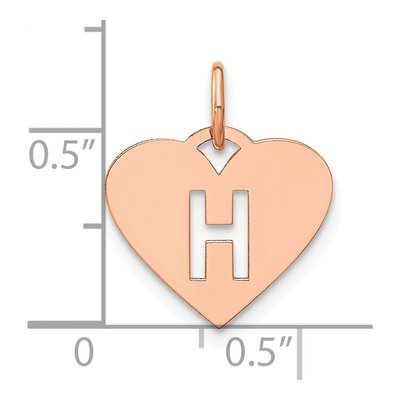 Rose Gold-Plated Sterling Silver Heart Letter H Charm – view 4