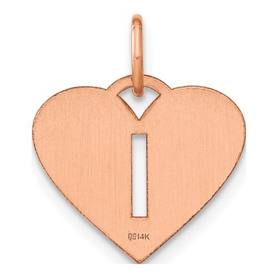 Rose Gold-Plated Sterling Silver Heart Initial I Charm – view 3