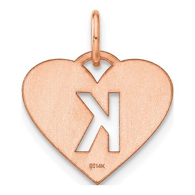 Rose Gold-Plated Sterling Silver Heart Letter K Charm – view 3