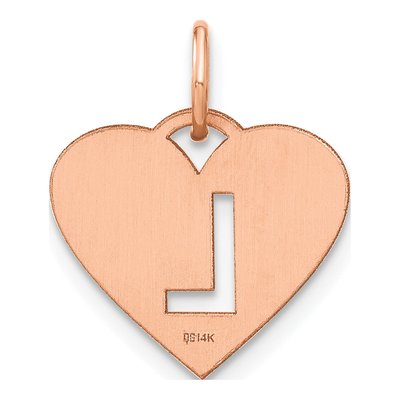 Rose Gold-Plated Sterling Silver Heart Letter L Charm – view 3
