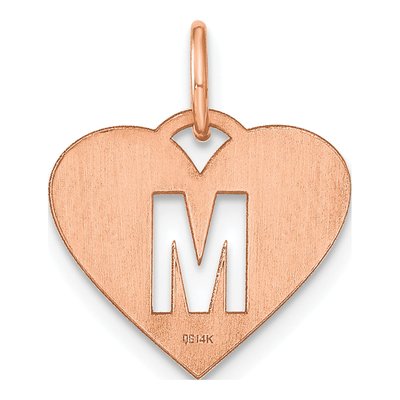 Rose Gold-Plated Sterling Silver Heart Letter M Charm – view 3