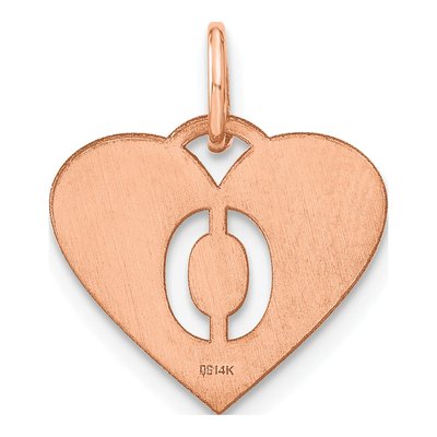 Rose Gold-Plated Sterling Silver Heart Letter O Charm – view 3