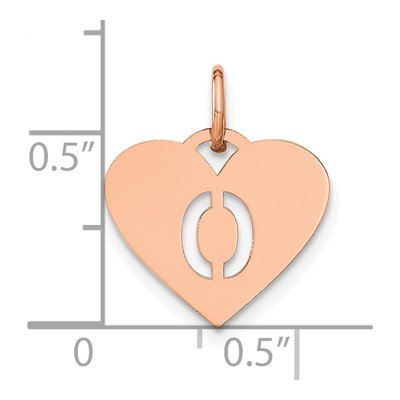 Rose Gold-Plated Sterling Silver Heart Letter O Charm – view 4