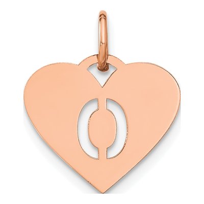 Rose Gold-Plated Sterling Silver Heart Letter O Charm