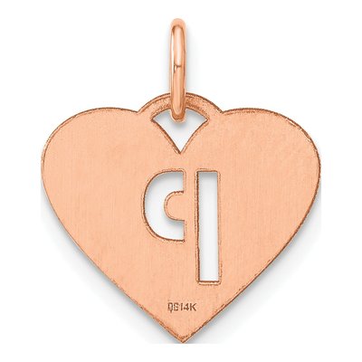 Rose Gold-Plated Sterling Silver Heart Letter P Charm – view 3