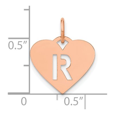 Rose Gold-Plated Sterling Silver Heart Letter R Charm – view 4