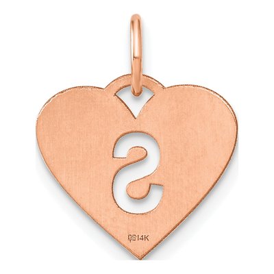 Rose Gold-Plated Sterling Silver Heart Letter S Charm – view 3