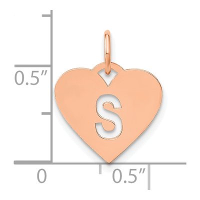 Rose Gold-Plated Sterling Silver Heart Letter S Charm – view 4