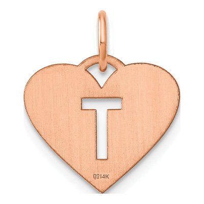 Rose Gold-Plated Sterling Silver Heart Letter T Charm – view 3