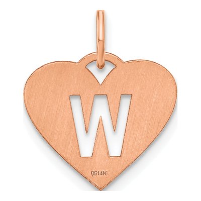 Rose Gold-Plated Sterling Silver Heart Letter W Charm – view 3