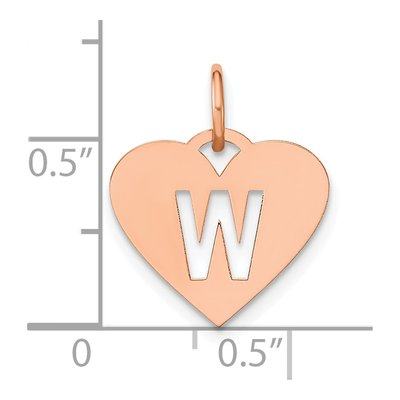 Rose Gold-Plated Sterling Silver Heart Letter W Charm – view 4