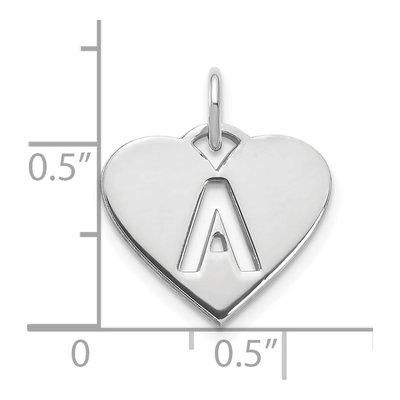 Sterling Silver Heart Letter A Pendant – view 3