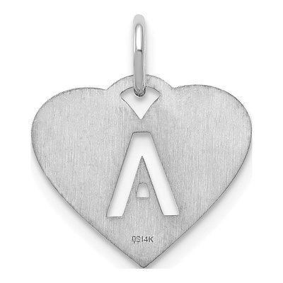Sterling Silver Heart Letter A Pendant – view 4