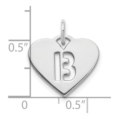 Sterling Silver Heart Letter B Charm – view 3