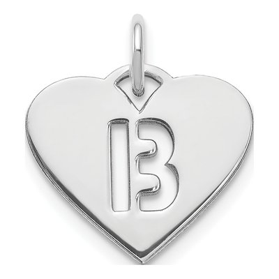 Sterling Silver Heart Letter B Charm