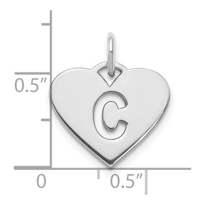 Sterling Silver Heart Letter C Charm – view 3