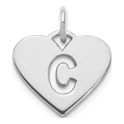 Sterling Silver Heart Letter C Charm