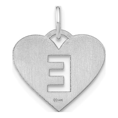 Sterling Silver Heart Letter E Pendant – view 3