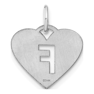 Sterling Silver Heart Letter F Pendant – view 3