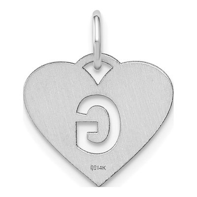 Sterling Silver Heart Letter G Pendant – view 3