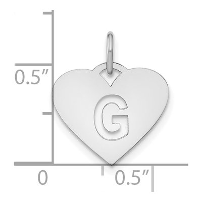 Sterling Silver Heart Letter G Pendant – view 4