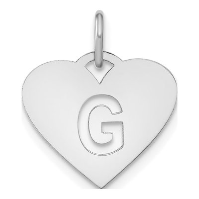 Sterling Silver Heart Letter G Pendant